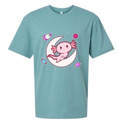 Cute Space Galaxy Axolotl Sueded Cloud Jersey T-Shirt