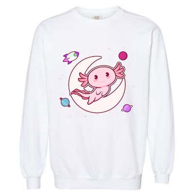 Cute Space Galaxy Axolotl Garment-Dyed Sweatshirt