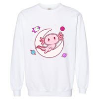 Cute Space Galaxy Axolotl Garment-Dyed Sweatshirt
