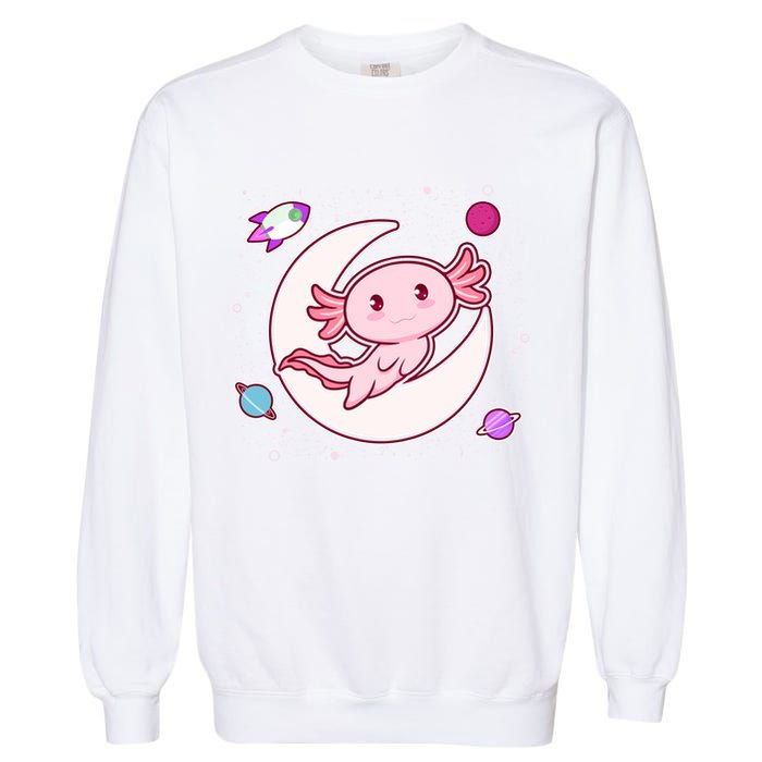Cute Space Galaxy Axolotl Garment-Dyed Sweatshirt