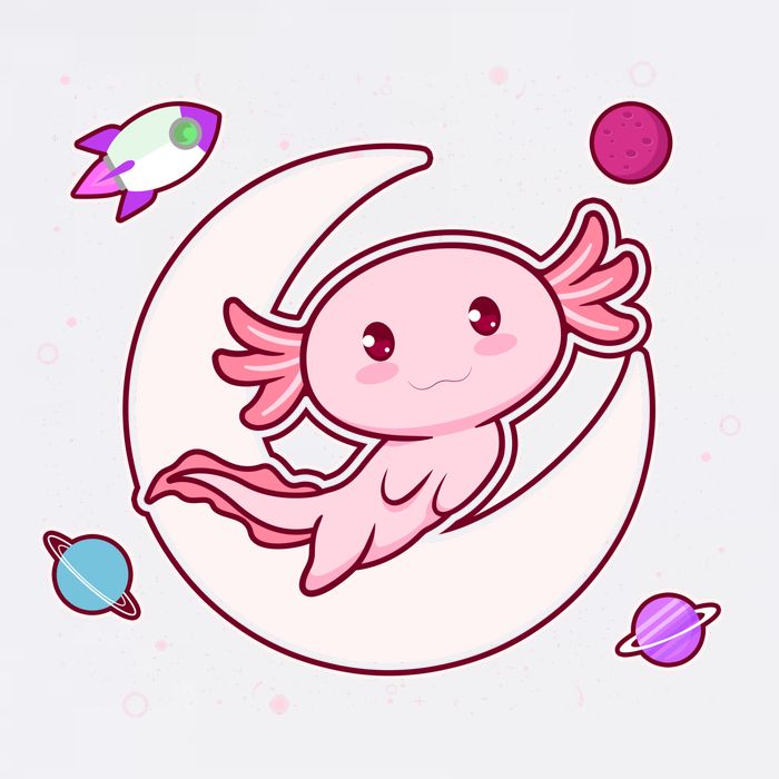 Cute Space Galaxy Axolotl Garment-Dyed Sweatshirt