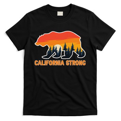 California Strong Grizzly Bear Sunset Vintage Gift T-Shirt