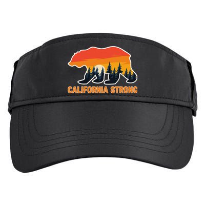 California Strong Grizzly Bear Sunset Vintage Gift Adult Drive Performance Visor