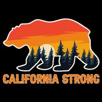 California Strong Grizzly Bear Sunset Vintage Gift Bucket Hat