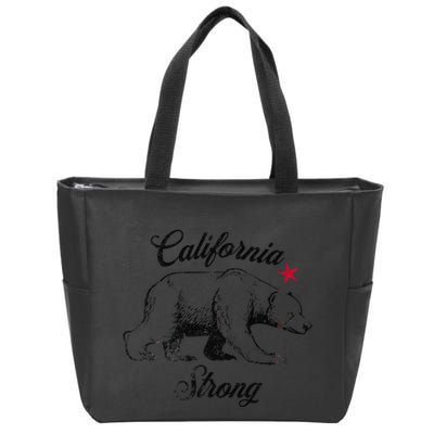 California Strong Grizzly Bear Gift Zip Tote Bag