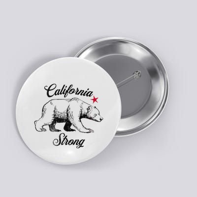 California Strong Grizzly Bear Gift Button