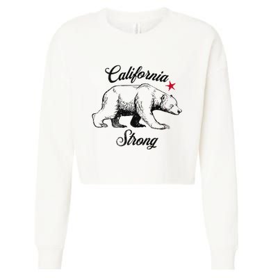 California Strong Grizzly Bear Gift Cropped Pullover Crew