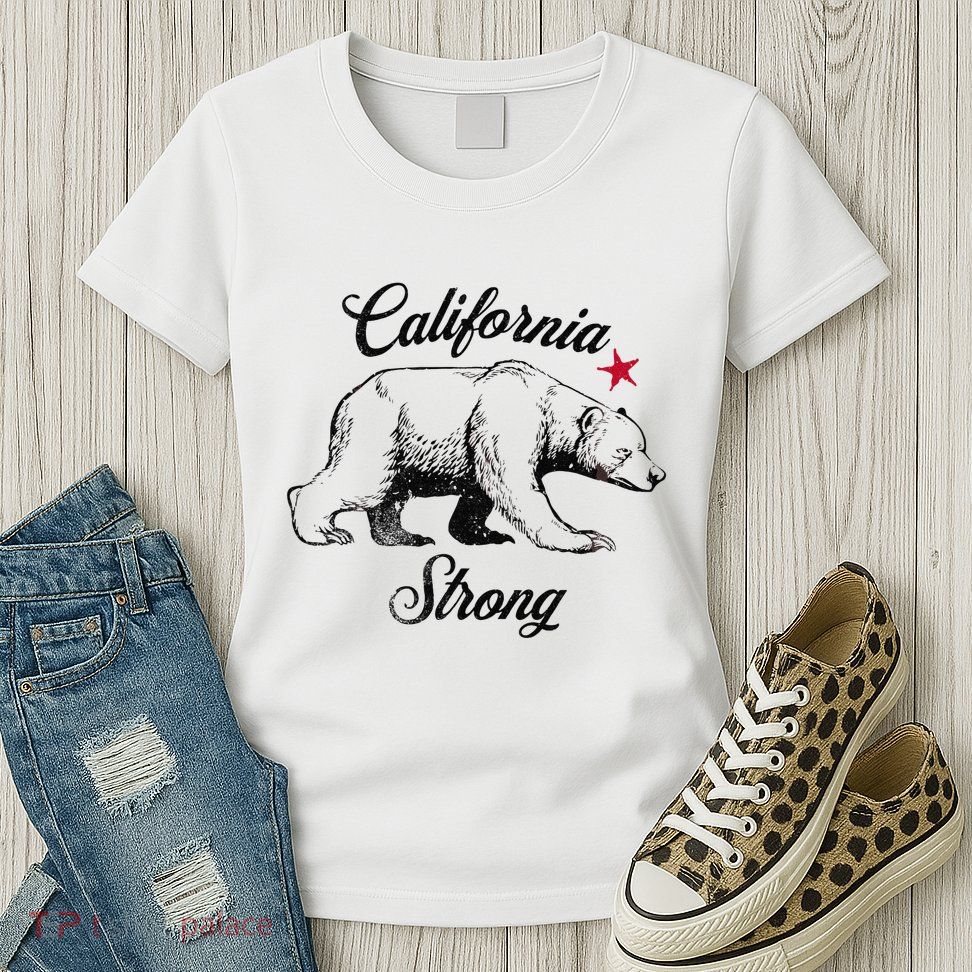 California Strong Grizzly Bear Gift Womens T-Shirt
