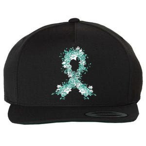 Cancer Survivor Gift Teal Ribbon Ovarian Cancer Awareness Wool Snapback Cap