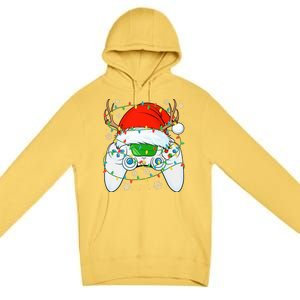 Christmas Santa Gamer Xmas Funny Video Gaming Christmas Premium Pullover Hoodie