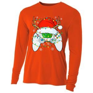 Christmas Santa Gamer Xmas Funny Video Gaming Christmas Cooling Performance Long Sleeve Crew