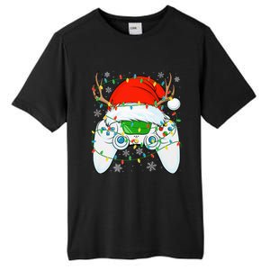 Christmas Santa Gamer Xmas Funny Video Gaming Christmas Tall Fusion ChromaSoft Performance T-Shirt