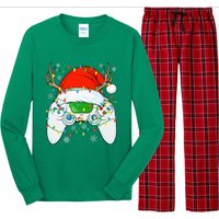 Christmas Santa Gamer Xmas Funny Video Gaming Christmas Long Sleeve Pajama Set