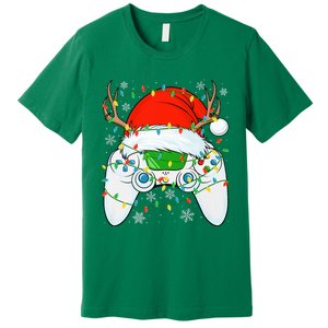 Christmas Santa Gamer Xmas Funny Video Gaming Christmas Premium T-Shirt