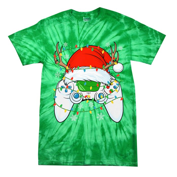 Christmas Santa Gamer Xmas Funny Video Gaming Christmas Tie-Dye T-Shirt