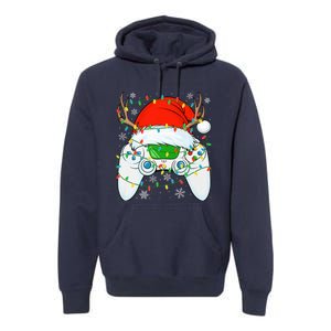 Christmas Santa Gamer Xmas Funny Video Gaming Christmas Premium Hoodie