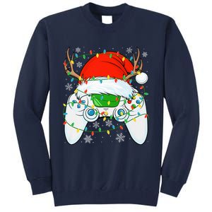 Christmas Santa Gamer Xmas Funny Video Gaming Christmas Tall Sweatshirt