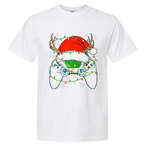 Christmas Santa Gamer Xmas Funny Video Gaming Christmas Garment-Dyed Heavyweight T-Shirt