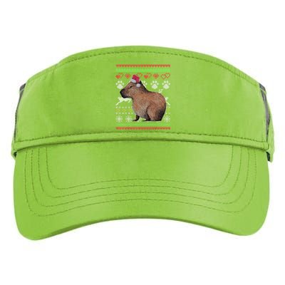 Capybara Santacool Giftclaus Ugly Christmas Sweater Holiday Lover Gift Adult Drive Performance Visor