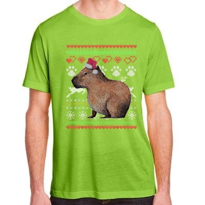 Capybara Santacool Giftclaus Ugly Christmas Sweater Holiday Lover Gift Adult ChromaSoft Performance T-Shirt