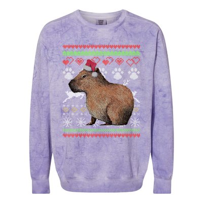 Capybara Santacool Giftclaus Ugly Christmas Sweater Holiday Lover Gift Colorblast Crewneck Sweatshirt