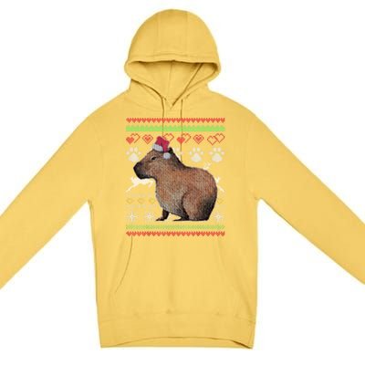 Capybara Santacool Giftclaus Ugly Christmas Sweater Holiday Lover Gift Premium Pullover Hoodie