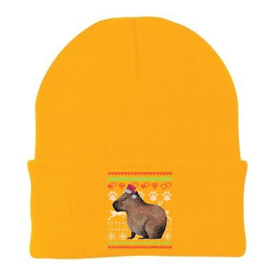 Capybara Santacool Giftclaus Ugly Christmas Sweater Holiday Lover Gift Knit Cap Winter Beanie