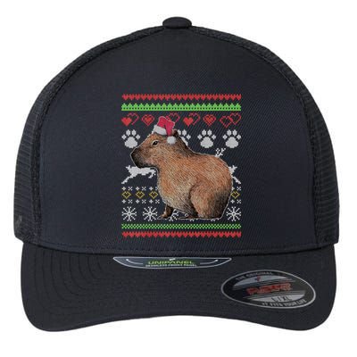 Capybara Santacool Giftclaus Ugly Christmas Sweater Holiday Lover Gift Flexfit Unipanel Trucker Cap