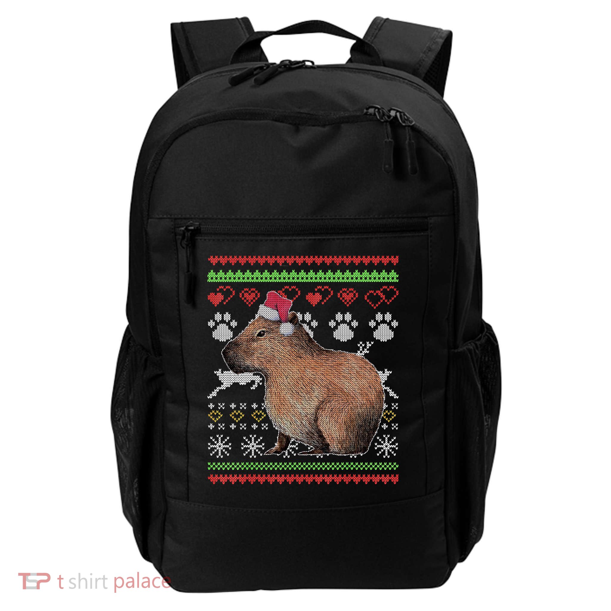 Capybara Santacool Giftclaus Ugly Christmas Sweater Holiday Lover Gift Backpack