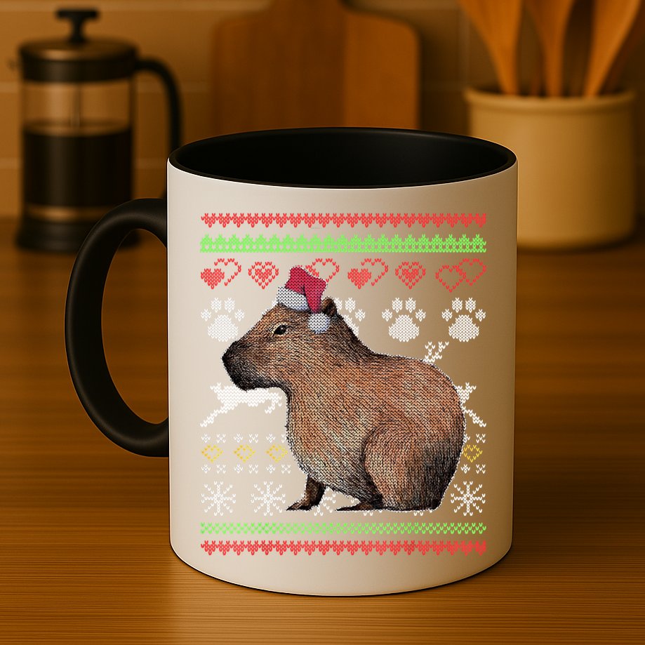 Capybara Santacool Giftclaus Ugly Christmas Sweater Holiday Lover Gift Mug