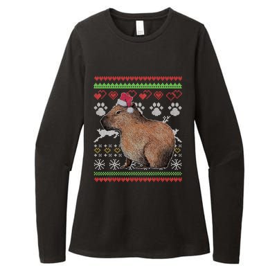 Capybara Santacool Giftclaus Ugly Christmas Sweater Holiday Lover Gift Womens CVC Long Sleeve Shirt