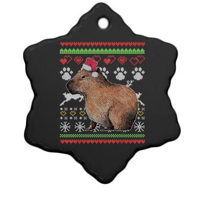 Capybara Santacool Giftclaus Ugly Christmas Sweater Holiday Lover Gift Ceramic Star Ornament