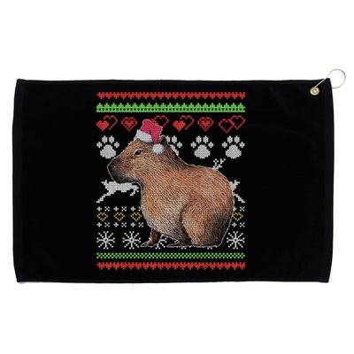 Capybara Santacool Giftclaus Ugly Christmas Sweater Holiday Lover Gift Grommeted Golf Towel