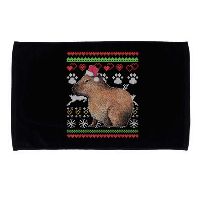 Capybara Santacool Giftclaus Ugly Christmas Sweater Holiday Lover Gift Microfiber Hand Towel