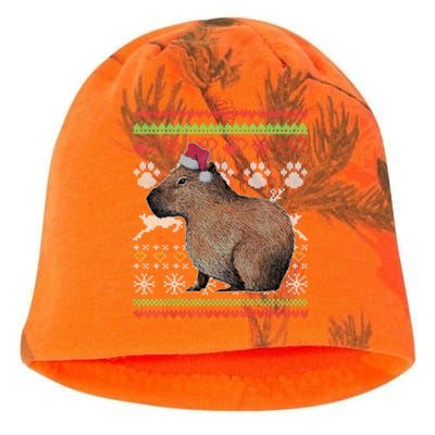 Capybara Santacool Giftclaus Ugly Christmas Sweater Holiday Lover Gift Kati - Camo Knit Beanie