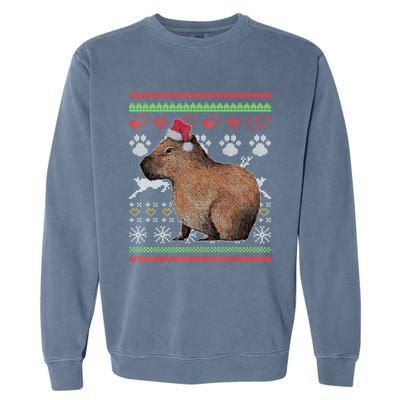 Capybara Santacool Giftclaus Ugly Christmas Sweater Holiday Lover Gift Garment-Dyed Sweatshirt