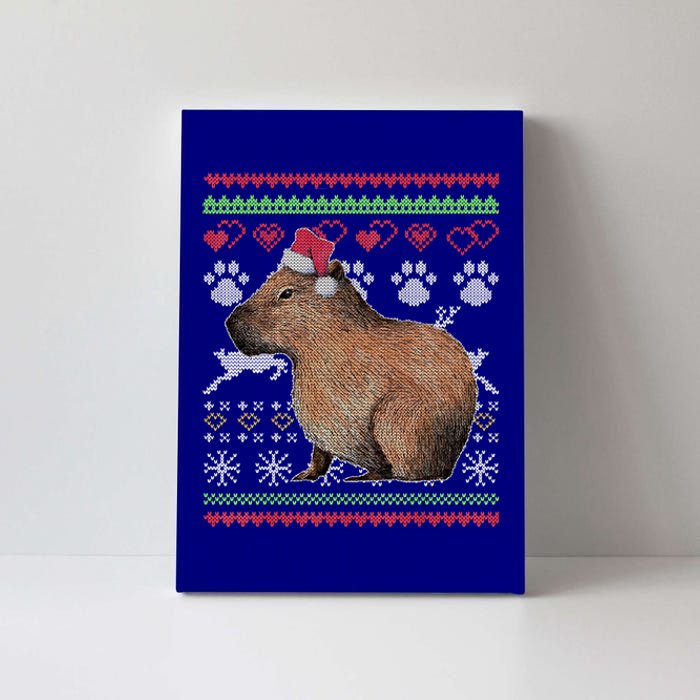 Capybara Santacool Giftclaus Ugly Christmas Sweater Holiday Lover Gift Canvas