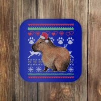 Capybara Santacool Giftclaus Ugly Christmas Sweater Holiday Lover Gift Coaster