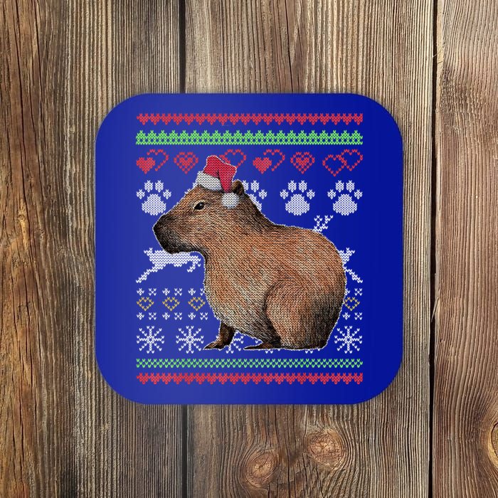 Capybara Santacool Giftclaus Ugly Christmas Sweater Holiday Lover Gift Coaster