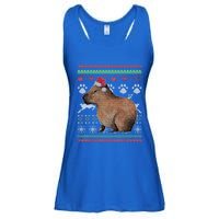 Capybara Santacool Giftclaus Ugly Christmas Sweater Holiday Lover Gift Ladies Essential Flowy Tank