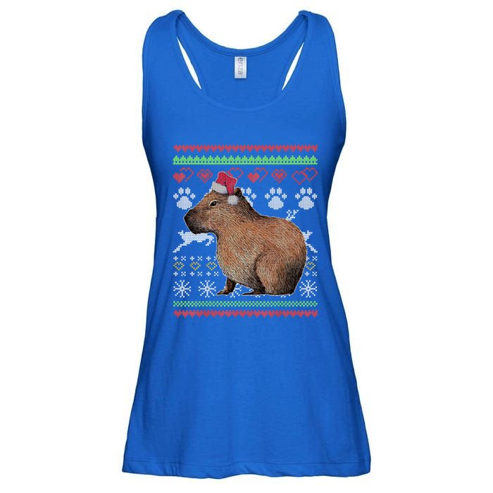 Capybara Santacool Giftclaus Ugly Christmas Sweater Holiday Lover Gift Ladies Essential Flowy Tank