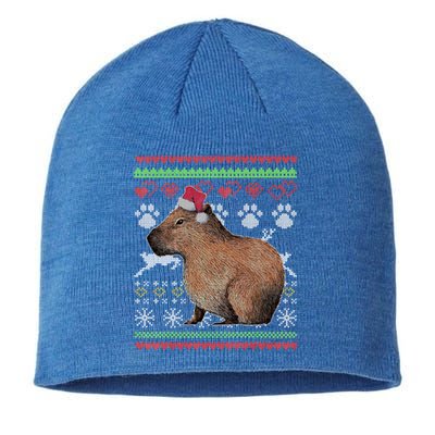 Capybara Santacool Giftclaus Ugly Christmas Sweater Holiday Lover Gift Sustainable Beanie