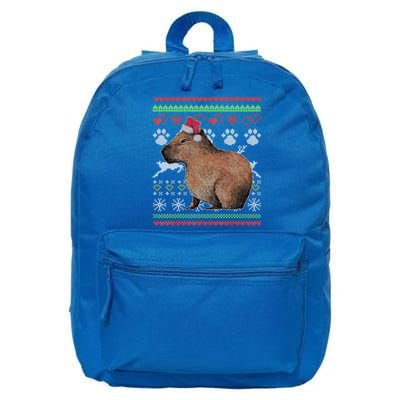 Capybara Santacool Giftclaus Ugly Christmas Sweater Holiday Lover Gift 16 in Basic Backpack