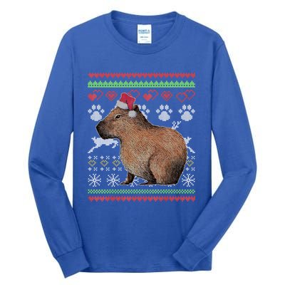 Capybara Santacool Giftclaus Ugly Christmas Sweater Holiday Lover Gift Tall Long Sleeve T-Shirt