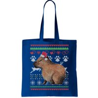 Capybara Santacool Giftclaus Ugly Christmas Sweater Holiday Lover Gift Tote Bag