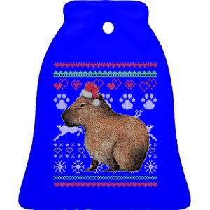 Capybara Santacool Giftclaus Ugly Christmas Sweater Holiday Lover Gift Ceramic Bell Ornament