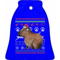 Capybara Santacool Giftclaus Ugly Christmas Sweater Holiday Lover Gift Ceramic Bell Ornament