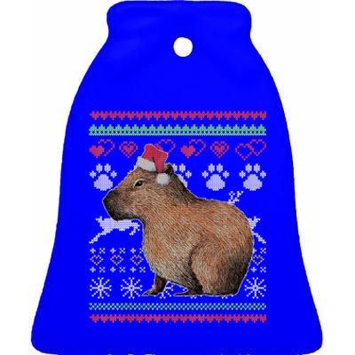 Capybara Santacool Giftclaus Ugly Christmas Sweater Holiday Lover Gift Ceramic Bell Ornament