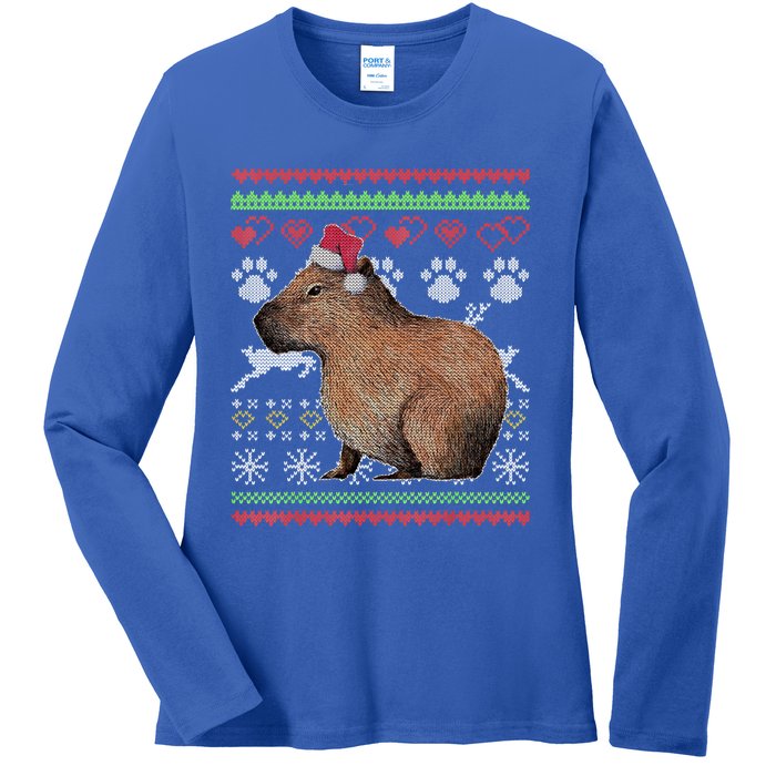 Capybara Santacool Giftclaus Ugly Christmas Sweater Holiday Lover Gift Ladies Long Sleeve Shirt