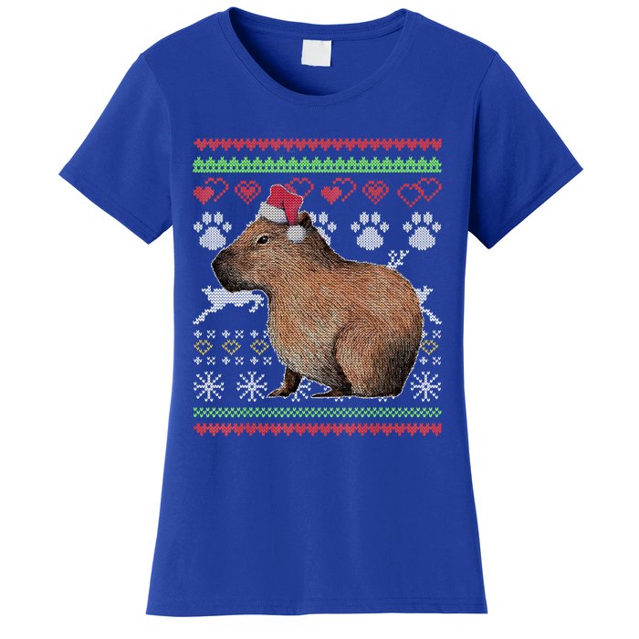 Capybara Santacool Giftclaus Ugly Christmas Sweater Holiday Lover Gift Women's T-Shirt